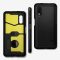 Samsung Galaxy Xcover Pro SM-G715F, silikónové puzdro + plastový zadný kryt so stojanom, Spigen Tough Armor, čierna