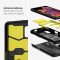 Samsung Galaxy Xcover Pro SM-G715F, silikónové puzdro + plastový zadný kryt so stojanom, Spigen Tough Armor, čierna