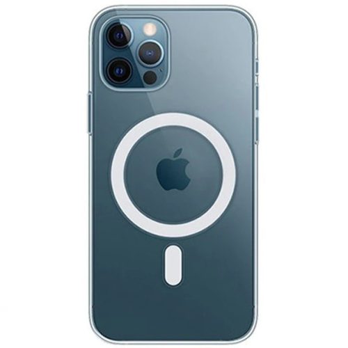 Apple iPhone 12 / 12 Pro, silikónové puzdro s magnetickým krúžkom, kompatibilné s nabíjačkou MagSafe, Wooze Magsafe Case, priehľadné