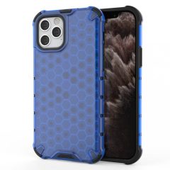   Xiaomi Poco M3, plastový zadný kryt, stredne odolný proti nárazu, rohový výklopný diel, vzor včelieho plástu, Wooze Honey, modrý