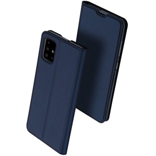 Samsung Galaxy A12 / A12 Nacho / M12 SM-A125F / A127F / M127F, puzdro s bočným otváraním, stojan, Dux Ducis, tmavomodrá