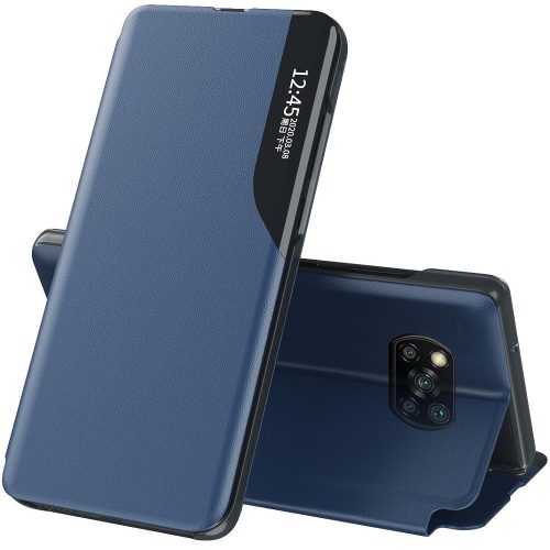 Samsung Galaxy A22 5G SM-A226B, puzdro s bočným otváraním, stojan s indikátorom hovoru, Wooze FashionBook, modrá