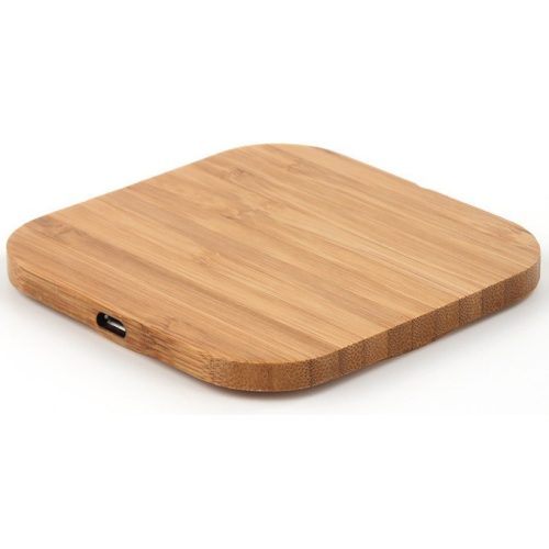 Univerzálna bezdrôtová nabíjacia stanica, Qi Wireless, 10W, drevený efekt, štvorcová, Wooze Bamboo Qi Wireless Cube Shape, hnedá