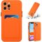 Xiaomi Redmi K30 / K30 5G / Poco X2, silikónové puzdro s držiakom kariet, Wooze Card Slot, oranžová