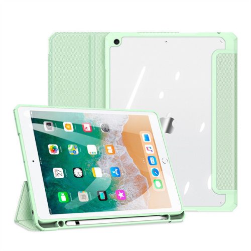 Apple iPad 9.7 (2017 / 2018), Folder Case, Smart Case, päta so vzduchovým polstrovaním, stredne odolná proti nárazom, s držiakom Apple Pencil, priehľadná zadná strana, Dux Ducis Toby, zelená