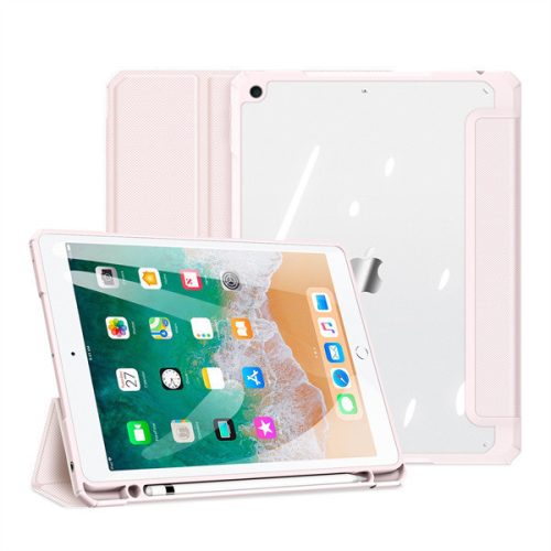 Apple iPad 9.7 (2017 / 2018), Folder Case, Smart Case, päta so vzduchovým polstrovaním, stredne odolná proti nárazom, s držiakom Apple Pencil, priehľadná zadná strana, Dux Ducis Toby, ružová
