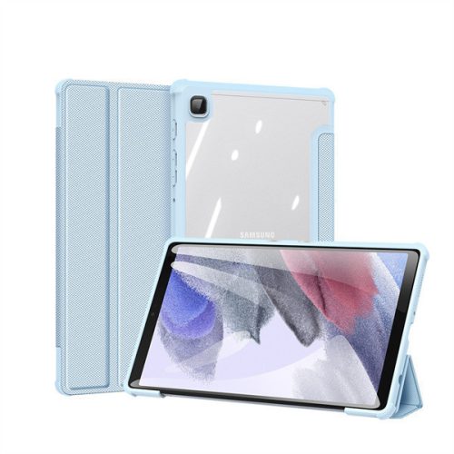 Samsung Galaxy Tab A7 Lite 8.7 SM-T220 / T225, puzdro typu Folder, Trifold, päta so vzduchovým tlmením, stredne odolné proti nárazom, priehľadná zadná strana, Dux Ducis Toby, modrá