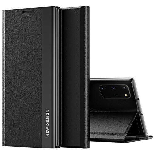 Huawei Mate 20 Lite, bočné otváracie puzdro a stojan, Wooze Silver Line, čierna