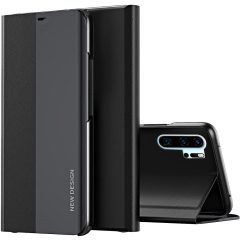   Huawei Mate 20 Pro, bočné otváracie puzdro a stojan, Wooze Silver Line, čierna