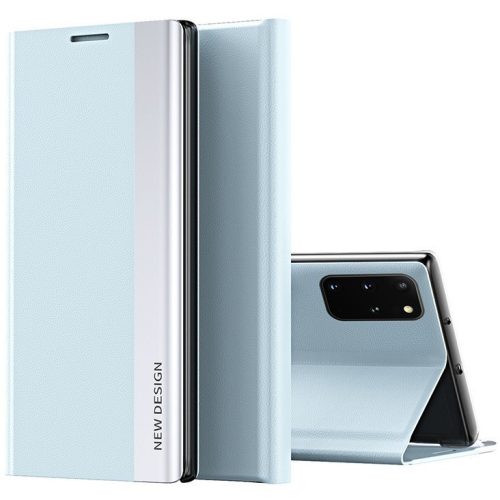 Huawei P Smart (2021), puzdro s bočným otváraním, stojan, Wooze Silver Line, svetlo modrá