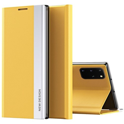 Samsung Galaxy A20 / A30 SM-A205F / A305F, puzdro s bočným otváraním, stojan, Wooze Silver Line, žltá