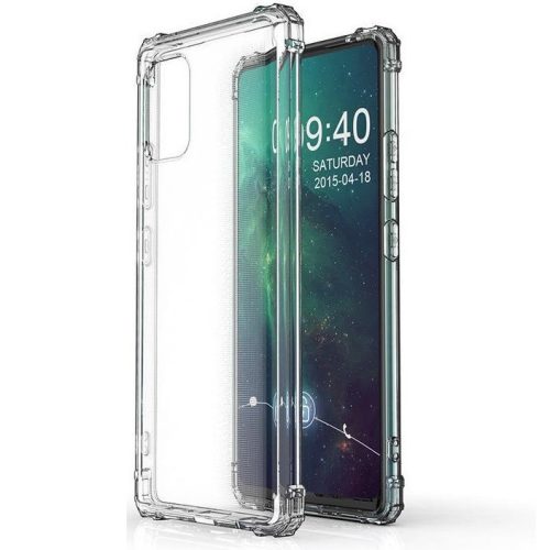 Apple iPhone 7 / 8 / SE (2020) / SE (2022), silikónové puzdro s rohom so vzduchovým vankúšom, Wooze Silicone Armor, transparentné
