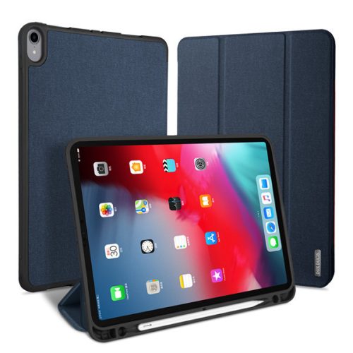 Apple iPad Pro 12.9 (2018), puzdro typu Folder, Smart Case s držiakom ceruzky Apple Pencil, Dux Ducis Domo, tmavomodrá