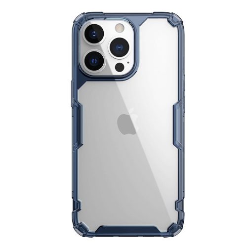 Apple iPhone 13 Pro Max, silikónové puzdro, plastová zadná strana, ultratenké, Nillkin Nature Pro, modré