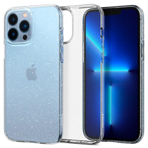 Apple iPhone 13 Pro, silikónové puzdro, Spigen Liquid Crystal Glitter, priehľadné