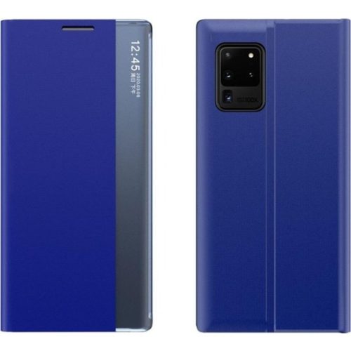 Samsung Galaxy A22 4G SM-A225F, puzdro s bočným otváraním, stojan s indikátorom hovoru, tenký prúžok, Wooze Look Inside, modré