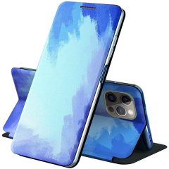   Apple iPhone XS Max, Bočné otváracie puzdro, stojan, Maľovaný vzor, Wooze Flashy Colors, farba/modrá