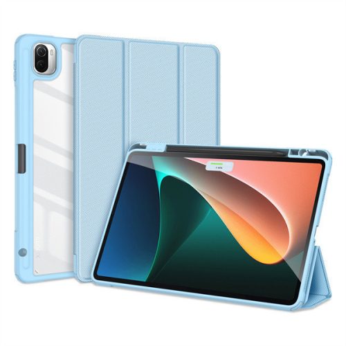 Xiaomi Mi Pad 5 (11.0) / Mi Pad 5 Pro (11.0), Zakladačové puzdro, Trifold, Päta so vzduchovým polstrovaním, Stredne odolné proti nárazom, Držiak na pero, Priehľadná zadná strana, Dux Ducis Toby, modrá