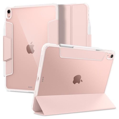 Apple iPad Air (2020 / 2022) / iPad Air 11 (2024), puzdro Folder Case, päta so vzduchovým polstrovaním, stredne odolné proti nárazu, s držiakom Apple Pencil, puzdro Smart Case, Spigen Ultra Hybrid Pro, transparentné/červeno-zlaté