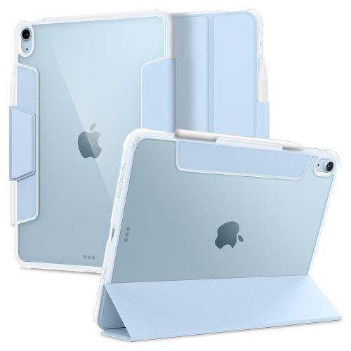Apple iPad Air (2020 / 2022) / iPad Air 11 (2024), puzdro Folder Case, päta so vzduchovým polstrovaním, stredne odolné proti nárazom, s držiakom na ceruzku Apple Pencil, puzdro Smart Case, Spigen Ultra Hybrid Pro, transparentné/modré