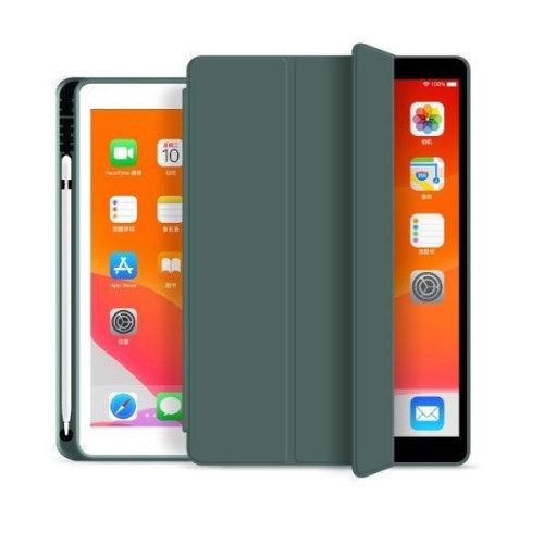 Apple iPad 10.2 (2019 / 2020 / 2021), Zakladačové puzdro s držiakom ceruzky Apple Pencil, Smart Case, tmavozelená
