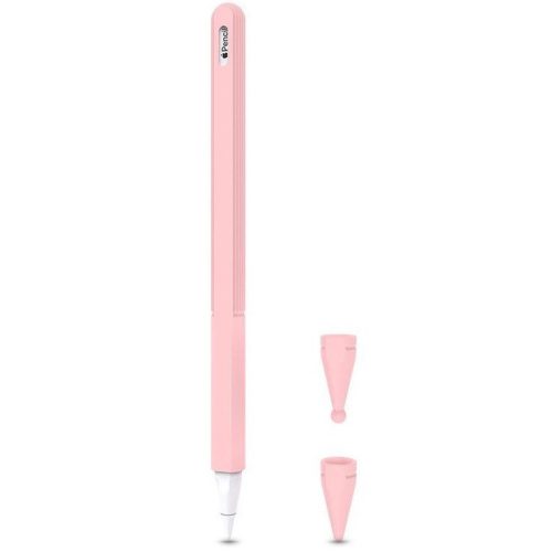 Apple Pencil 2 silikónové puzdro s 2 krytkami, Tech-Protect, ružové