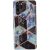 Apple iPhone 12 Mini, silikónové puzdro, Viacuholníkový mramorový vzor, Wooze Geometric Marble, farba/čierna