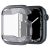 Apple Watch 7 (45 mm), silikónové nárazuvzdorné ochranné puzdro, bez remienka, Spigen Ultra Hybrid, priehľadné/sivé