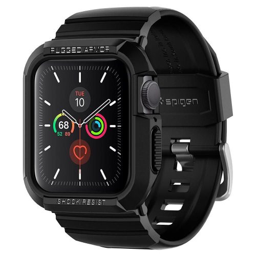 Apple Watch 4-7, SE (40 mm / 41 mm), silikónové nárazuvzdorné ochranné puzdro, s remienkom, Spigen Rugged Armor Pro, čierna