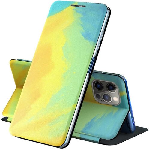 Samsung Galaxy A13 5G / A04s SM-A136U / A047F, bočné otváracie puzdro, stojan, vzorka farby, Wooze Flashy Colors, farba/žltá