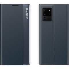   Xiaomi Redmi Note 9T 5G, puzdro s bočným otváraním, stojan s indikátorom hovoru, tenký prúžok, Wooze Look Inside, tmavomodrá