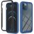 Apple iPhone 12 / 12 Pro, Silikónové zadné a plastové predné puzdro s predným a zadným sklom, stredná odolnosť proti nárazu, Wooze Power Case, čierna/modrá