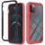Apple iPhone 12 Mini, Silikónové zadné a plastové predné puzdro s predným a zadným sklom, stredne odolné proti nárazu, Wooze Power Case, čierna/červená