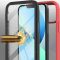Motorola Moto G9 Power, silikónové zadné a plastové predné puzdro s predným a zadným sklom, stredne odolné proti nárazu, puzdro Wooze Power, čierna/červená
