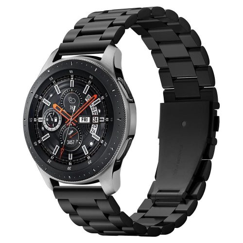 Samsung Galaxy Watch (46 mm) SM-R800 / R805, kovový zadný remienok, Spigen Modern Fit, čierny