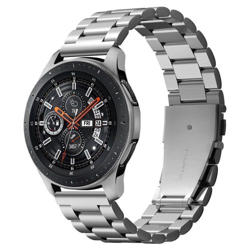 Samsung Galaxy Watch (46 mm) SM-R800 / R805, kovový zadný remienok, Spigen Modern Fit, strieborná farba