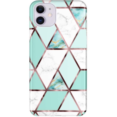 Huawei P50 Pro, silikónové puzdro, polygonálny mramorový vzor, Wooze Geometric Marble, farba/zelená