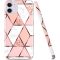 Samsung Galaxy S22 5G SM-S901, silikónové puzdro s polygonálnym mramorovým vzorom, Wooze Geometric Marble, farba/ružová