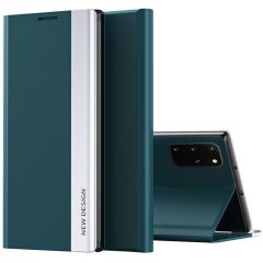  Apple iPhone 7 / 8 / SE (2020) / SE (2022), Bočné otváracie puzdro, stojan, Wooze Silver Line, tmavozelená