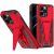 Samsung Galaxy Note 10 Plus / 10 Plus 5G SM-N975 / N976, Plastový zadný kryt so silikónovou vnútornou stranou, stredne odolný proti nárazu, s podporou, Wooze Supportive Care, červený