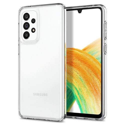 Samsung Galaxy A33 5G SM-A336B, Plastový zadný kryt + silikónový rám, Spigen Ultra Hybrid, priehľadný