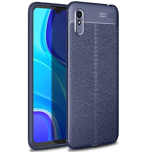 Samsung Galaxy M23 5G SM-M236B, silikónové puzdro, kožený efekt, vzor švov, tmavomodrá farba