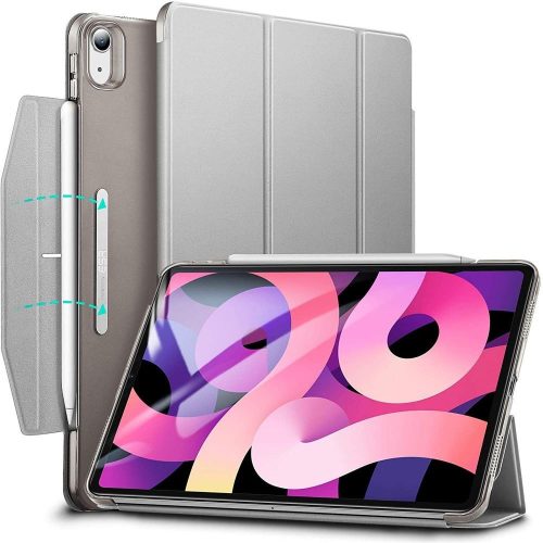 Apple iPad Air (2020 / 2022) / iPad Air 11 (2024), Zakladačové puzdro, Inteligentné puzdro s držiakom Apple Pencil, Magnetická spona, ESR Ascend, strieborná