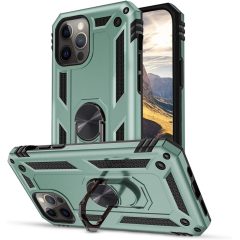   Xiaomi Redmi 10A, Plastový zadný kryt, stredne odolný proti nárazu, silikónová vnútorná strana, krúžok na držiak telefónu, Defender, zelená farba
