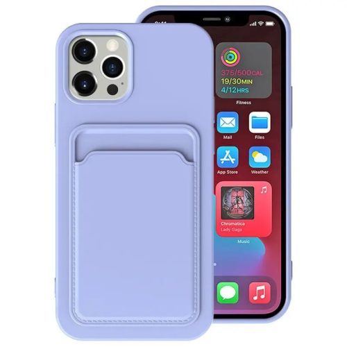 Huawei Nova Y70 / Y70 Plus, silikónové puzdro s držiakom kariet, Wooze Card Slot, fialové