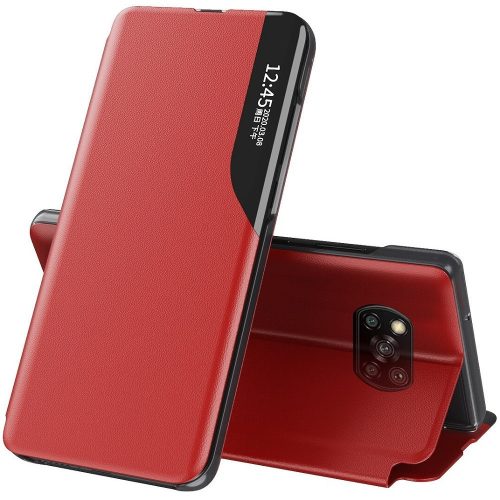 Xiaomi Redmi Note 11T Pro / Note 11T Pro Plus / Poco X4 GT, Bočné otváracie puzdro, stojan s indikátorom hovoru, Wooze FashionBook, červená