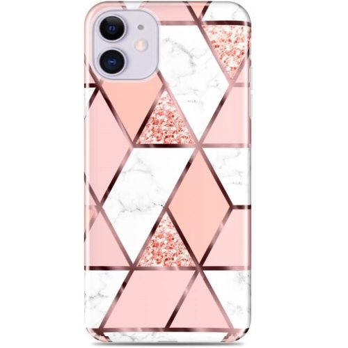 Apple iPhone 14 Pro Max, silikónové puzdro, polygonálny mramorový vzor, Wooze Geometric Marble, farba/ružová