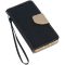 Apple iPhone 14 Pro, Bočné otváracie puzdro, stojan, Fancy Book, čierna/zlatá