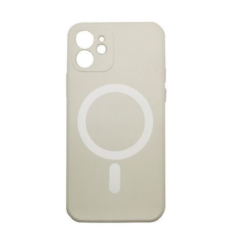Apple iPhone 14, Silikónové puzdro s magnetickým krúžkom, kompatibilné s nabíjačkou MagSafe, Wooze Magsafe Case, biele