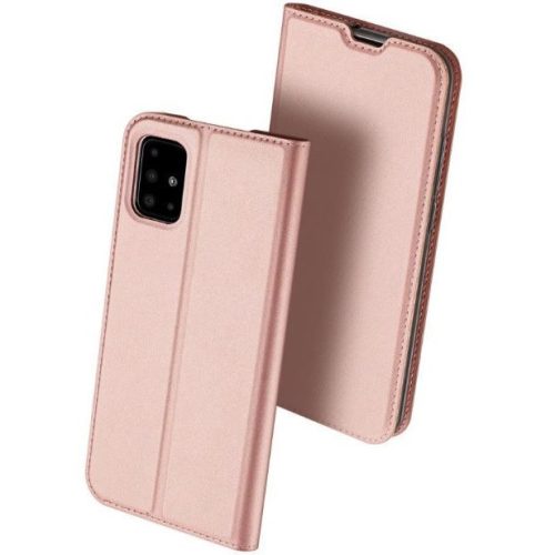 Xiaomi Poco M4 5G, puzdro s bočným otváraním, stojan, Dux Ducis, červené zlato